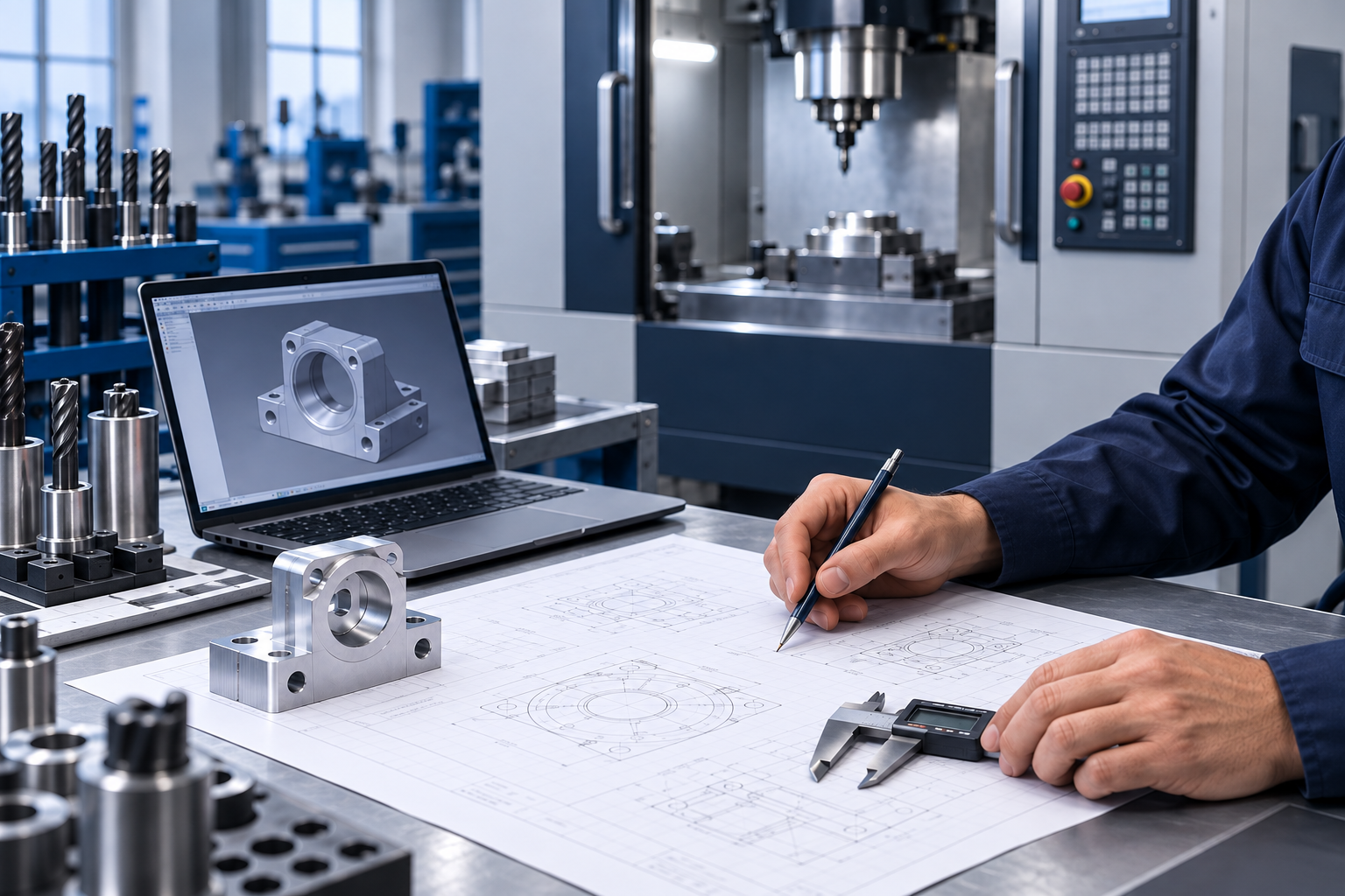 Engineer supporting CNC production